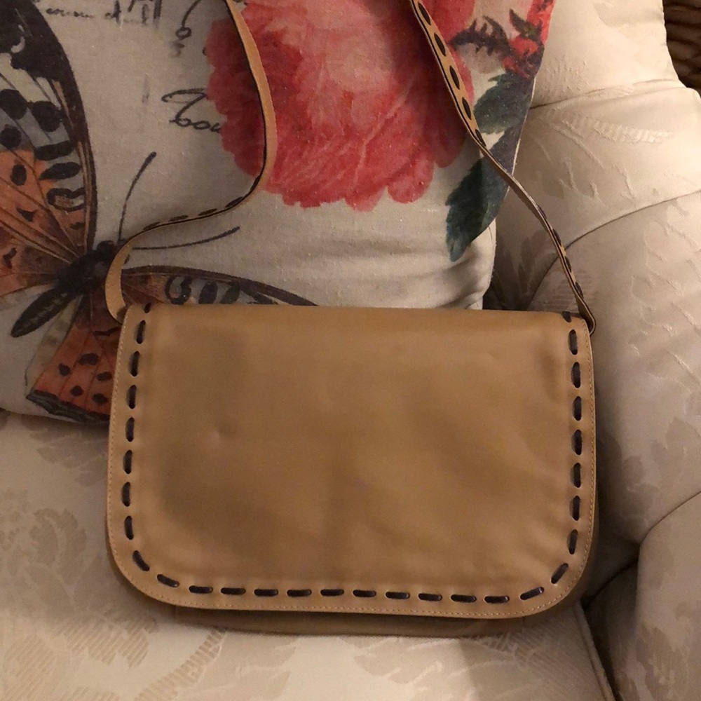 Two tone leather handbag